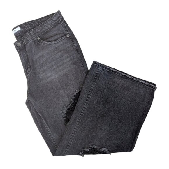 BP Nordstrom Black Denim Low Rise Wide Leg Destroyed Jeans - Picture 3 of 7